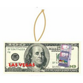 Vegas Slot Machine On $100 Bill Ornament w/ Mirrored Back (12 Square Inch)